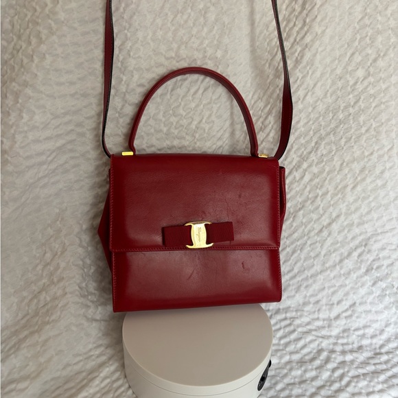Salvatore Ferragamo Red Leather Handbag - Picture 1 of 15